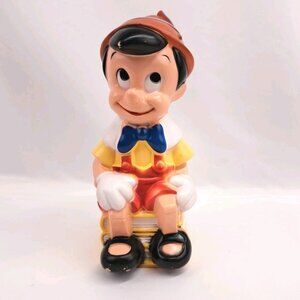 Disney Vintage Plastic Pinocchio Piggy Bank